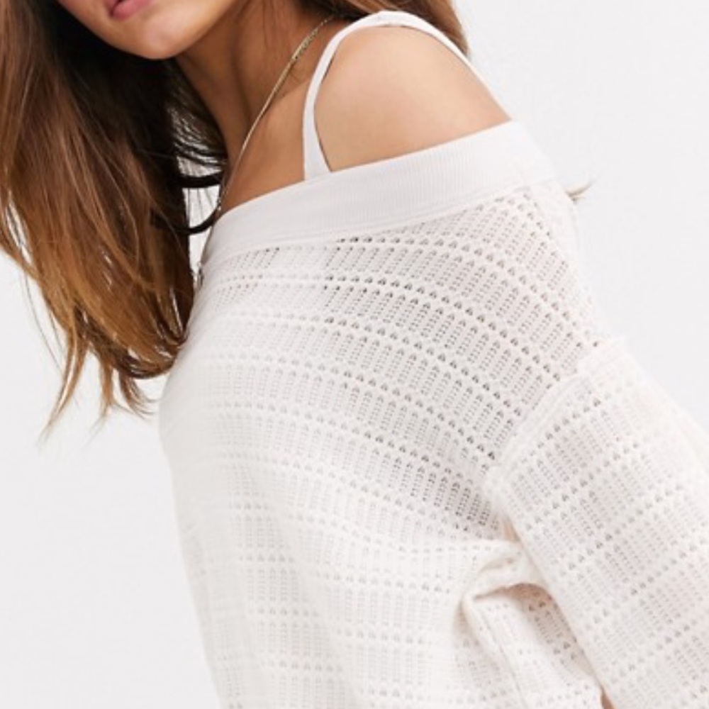 NWT Free People Sistine Cold Shoulder Hacci Top - Picture 13 of 13